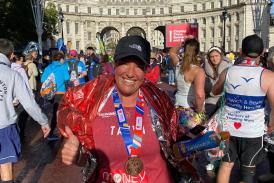 Tanya Robinson ran the London Marathon to raise funds for the Devon Freewheelers. Photo: Tanya Robinson.