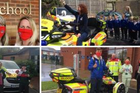 Devon Freewheelers volunteers donated free face masks to schools in Exmouth