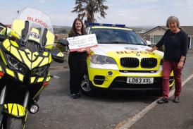 Wendy Whiteman from Plymstock & District U3A presented the cheque to the Devon Freewheelers
