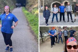 Devon Freewheelers volunteers Anthony and Amy Ewens, and a group of friends, walked the Drakes Trail in aid of the blood bikes charity. Credit all images: Amy and Anthony Ewens