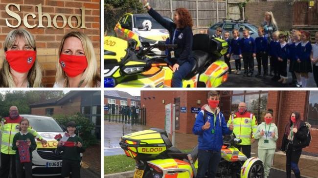Devon Freewheelers volunteers donated free face masks to schools in Exmouth
